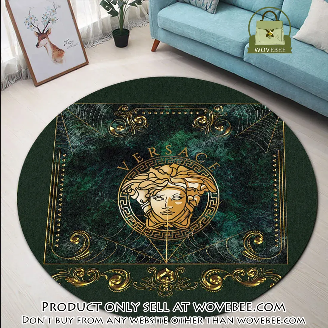 Versace medusa luxury brand round rug carpet home decor wvb5922064